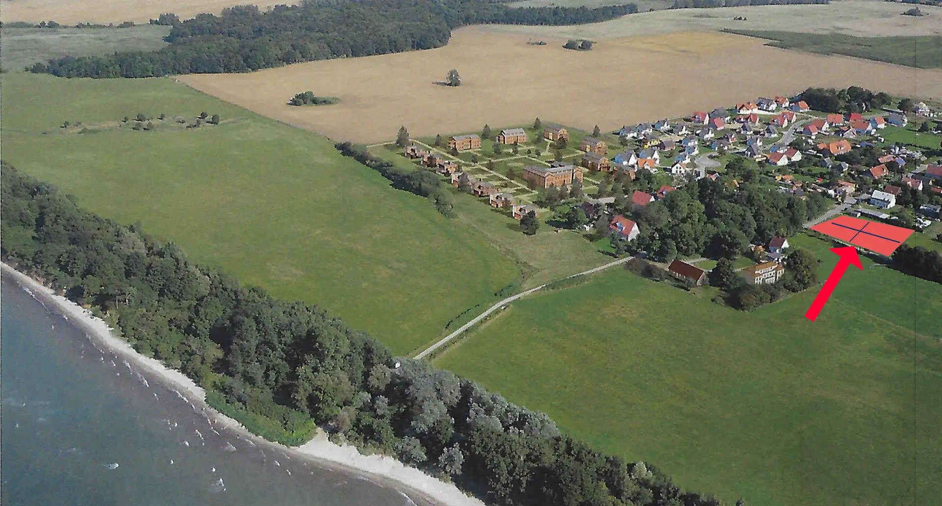 Luftaufnahme der Grundstücksangebote in Rosenhagen